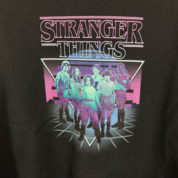 Netflix Stranger Things Black Sweatshirt No Size Tag - Picture 2 of 4
